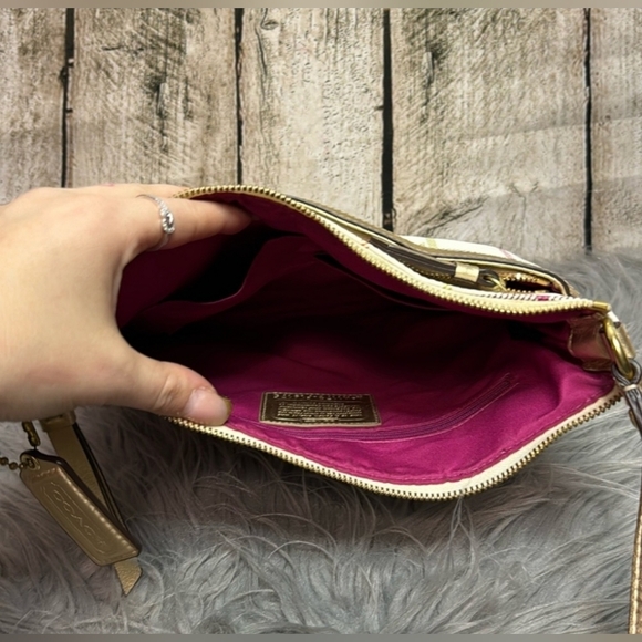 Coach Peyton Tattersal Plaid Rainbow GoldAccent Plaid Messenger Crossbody Bag - Picture 9 of 9